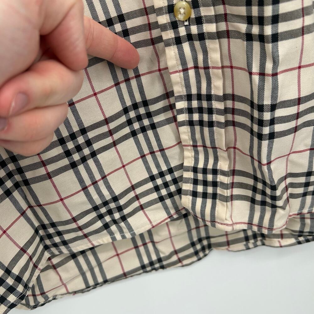 Vintage Men's Burberry London Micro Nova Check Button Up Shirt 3XL 63620 - Picture 7 of 10